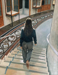 "Woman descending the stairs" by Alexis Sergent